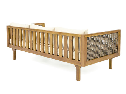 Claremont - 3 Seater Daybed Teak Acacia Wood Water Resistant Cushions