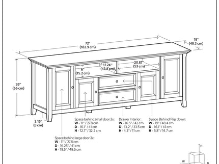 Amherst - Handcrafted Wide TV Media Stand