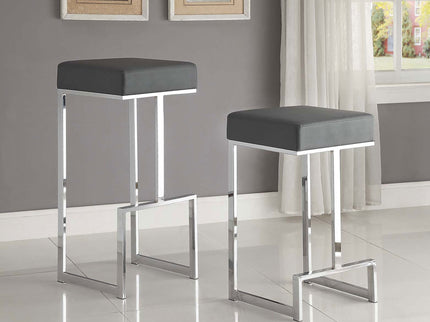 Upholstered Bar Stool With High-Shine Legs