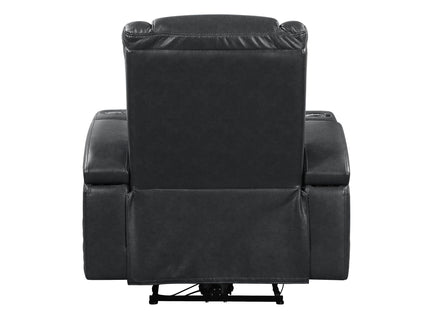 Alair - Leather Aire Power Motion Recliner With Bluetooth, Wireless Charger Cupholder - Dark Gray