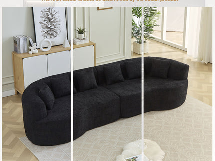 Curved Sectional Sofa With 6 Pillows