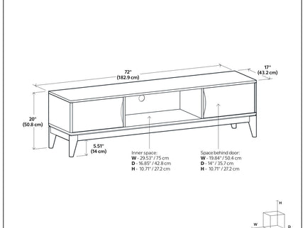 Harper - Low TV Media Stand - Walnut Brown