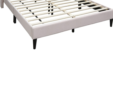 Elegant Bed With Upholstered Headboard, Platform Base