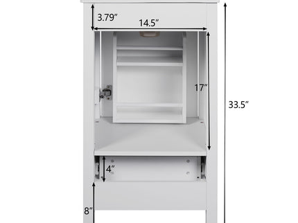 Bathroom Vanity With Ceramic Sink, Soft Close Drawers, Door Organizer, Divider Drawer, Adjustable Foot Pads