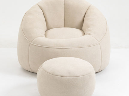 Bedding Bean Bag Sofa Chair High Pressure Foam With Footrest