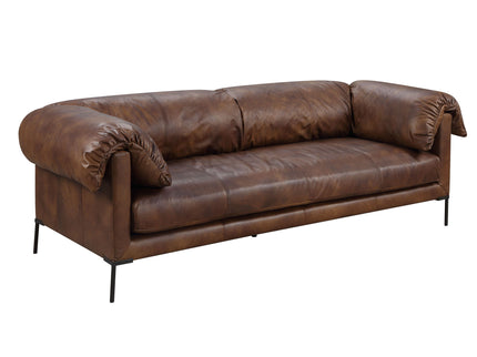 Jaron - Top Grain Leather Sofa - Mocha
