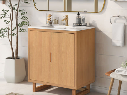 Bathroom Vanity Set With Sink, Combo Cabinet, Bathroom Storage Cabinet, Solid Wood Frame