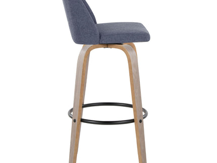 Toriano - Fixed Height Contemporary Barstool With Swivel With Round Footrest (Set of 2)