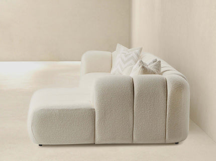Beatrice - Modern Tufted Right Sectional Sofa - Ivory