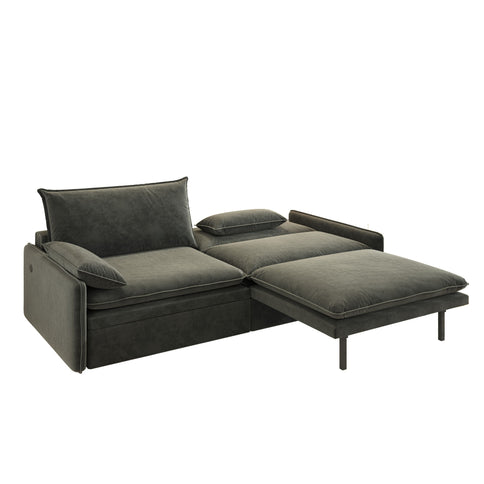 4 Seat Convertible Sleeper Sofa Bed, Modern With Storage