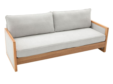 Modern 3 Seater Sofa With Wood Armrests
