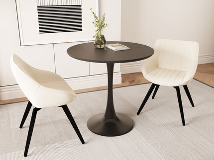 Round Dining Table Set With Tulip Design And 2 Chairs
