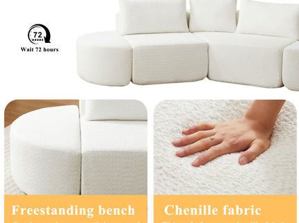 V - Shaped Modular Sofa Set With 3 Pillow