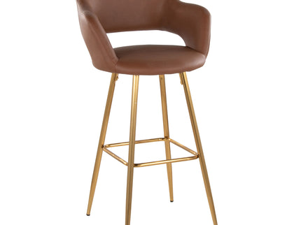 Margarite - Contemporary Fixed Height Barstool With Footrest (Set of 2) With Square