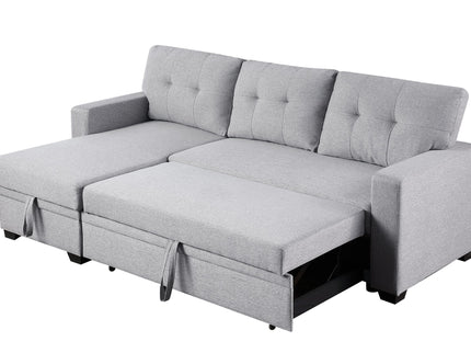 Upholstered Pull Out Sectional Sofa With Chaise