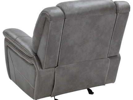 Encino - Upholstered Padded Arm Glider Recliner - Gray