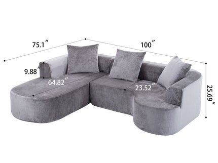Modular Sectional Sofa With L Shape Chaise With Deep Seat