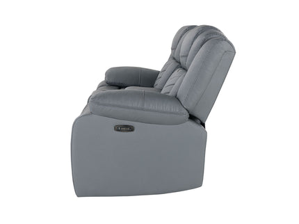 Raize - 10 Power Console Reclining Loveseat With LED And Immersive Sound - Gray