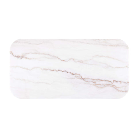 3 Piece Table Set (Rectangle Cocktail Table And Two Square End Tables) - Brown / Gold / White