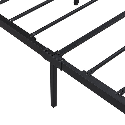 Platform Bed Frame With Wooden Headboard And Footboard, USB Liner