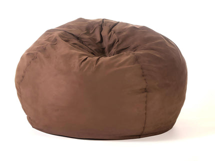 Comfortable High Density Shredded Foam Bean Bag Chair With Removable Microsuede Cover, French Roast, 5 Foot - Brown