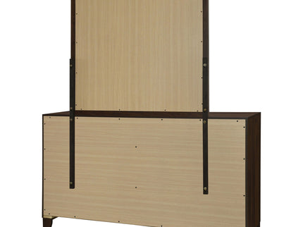 Anza - 6 Drawer Dresser With Mirro - Walnut