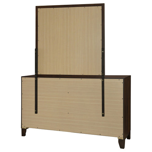 Anza - 6 Drawer Dresser With Mirro - Walnut