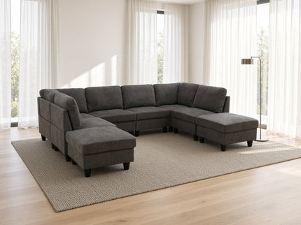 8 Piece Modular U - Shape Sectional Sofa