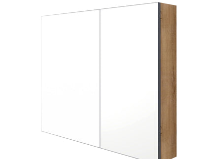 33.56" Wall Mounted Bathroom Cabinet With Adjustable Shelves - Imitative Oak
