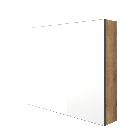 33.56" Wall Mounted Bathroom Cabinet With Adjustable Shelves - Imitative Oak