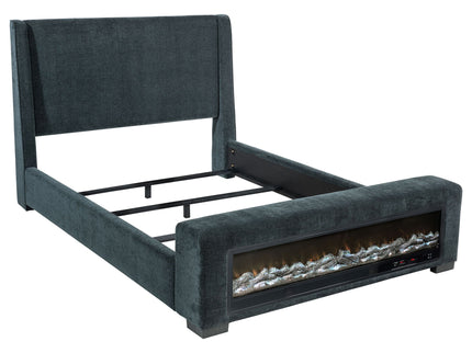 Sebastian - Upholstered Bed With Built-In Flame Visualizer And Bluetooth Speaker