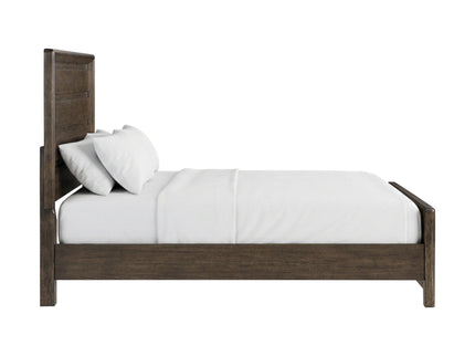 Panel Bed Frame With Unique Headboard And Included Slats