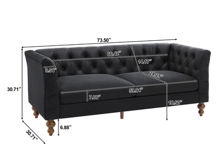 Chesterfield Sofa With Flared Arms For Living Room