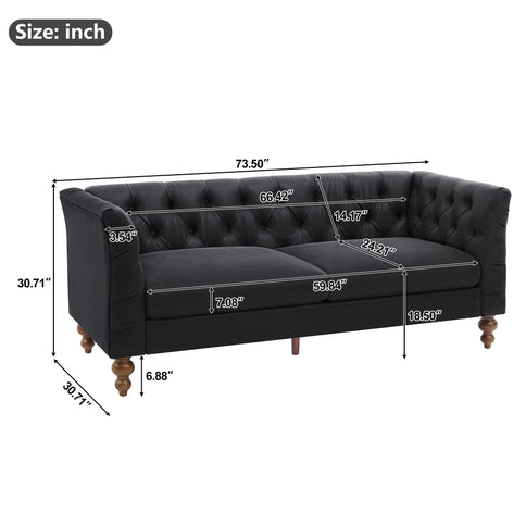 Chesterfield Sofa With Flared Arms For Living Room