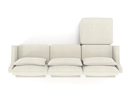 Stylish Sofa With Ottoman And Lumbar Pillows, Ergonomic Design