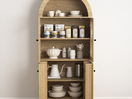 Modern Tech Inspired Dome Cabinet With LED Lighting