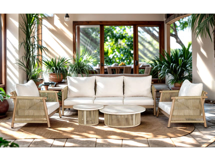 Zira - 5 Piece Patio Sofa Set - Beige