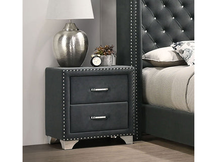 Upholstered 2 Drawer Nightstand With Accents