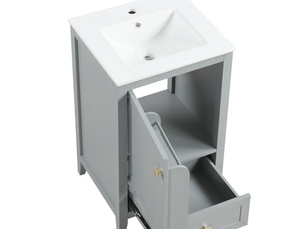 Bathroom Vanity With Sink, Soft Closing Cabinet Door, Storage Rack And Drawer