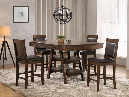 Dewey - Upholstered Counter Chair (Set of 2) - Walnut