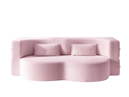 Modern Floor Sleeper Sofa Bed With 2 Pillows, Convertible Twin Size Folding Mattress For Living Room