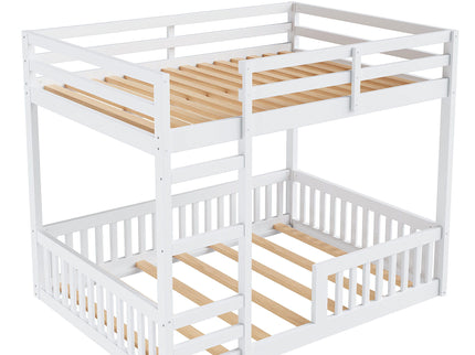 Stylish Bunk Bed With Ladder And Guardrails