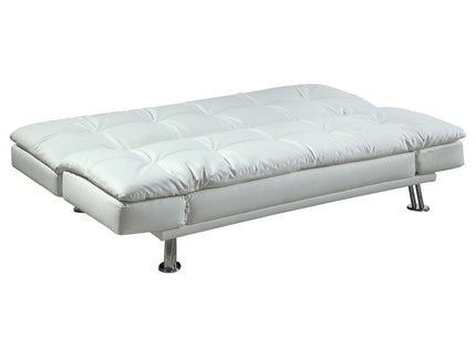 Kimpton - Upholstered Tufted Convertible Sofa Bed With Adjustable Arms Legs - White