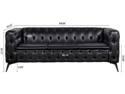 Square Arm Removable Cushion 3 Seater Sofa
