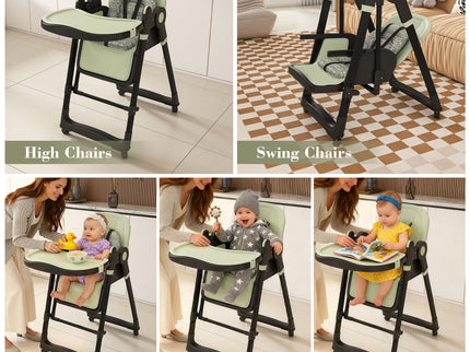 Convertible Baby High Chair To Rocker With 5 Point Harness