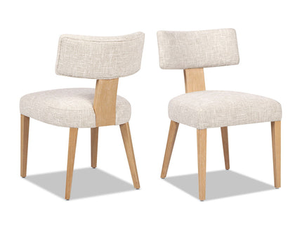 Louise - Split Back Upholstered Dining Side Chair (Set of 2) - Travertine Beige