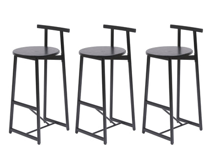 Modern Bar Stools With Backrest For Kitchen (Set of 3)