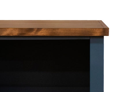 5 Shelf Bookcase - Blue Denim / Whiskey