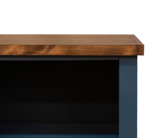 5 Shelf Bookcase - Blue Denim / Whiskey