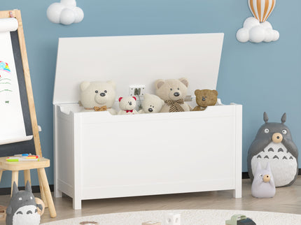 Toy Box Storage With Safety Hinged Lid